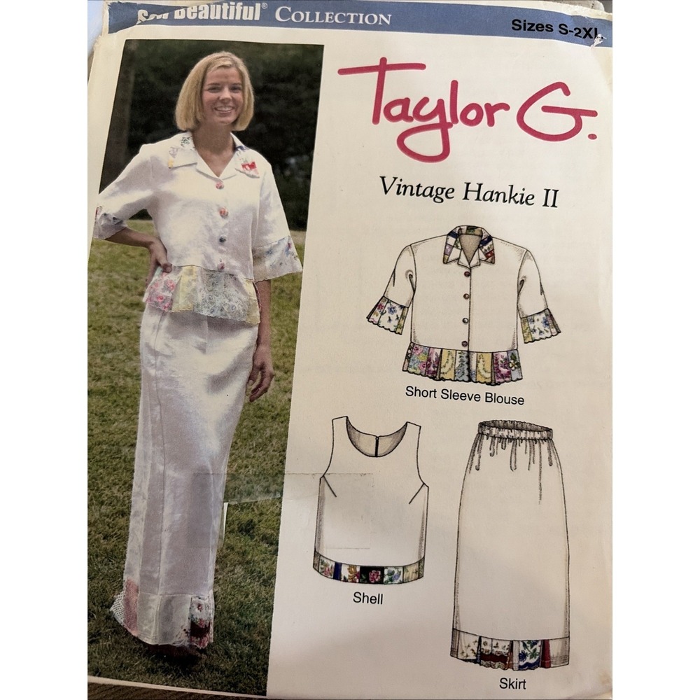 Sew Beautiful Taylor G Vintage Hankie II Sewing Pattern Collection Uncut S-2XL